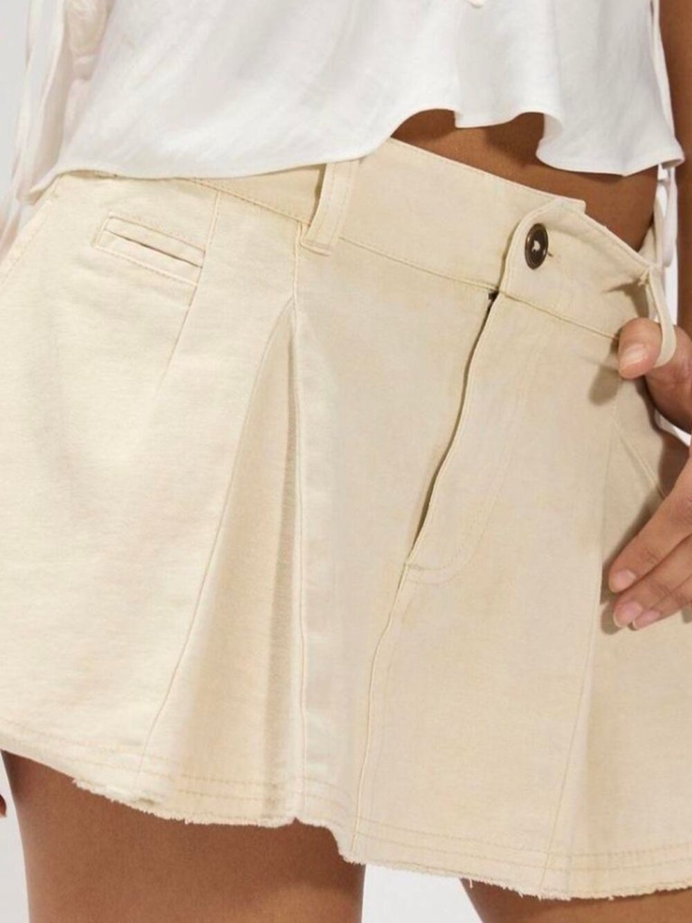 Free People Raleigh Mini Cream Skirt - Picture 3 of 4